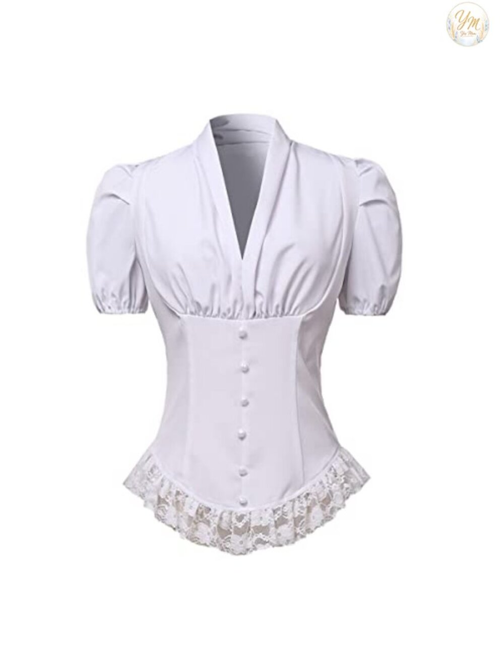 Victorian Corset Top Lace Up Blouse Gothic Steampunk